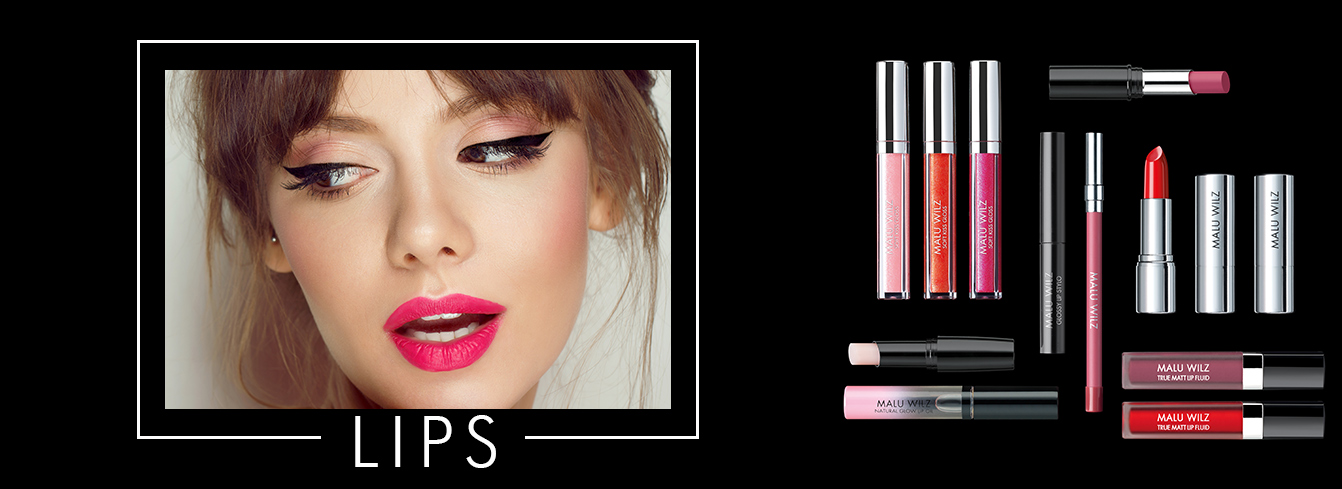 the basic collection contains timeless top-selling colors portrait of a young woman with lipsticks