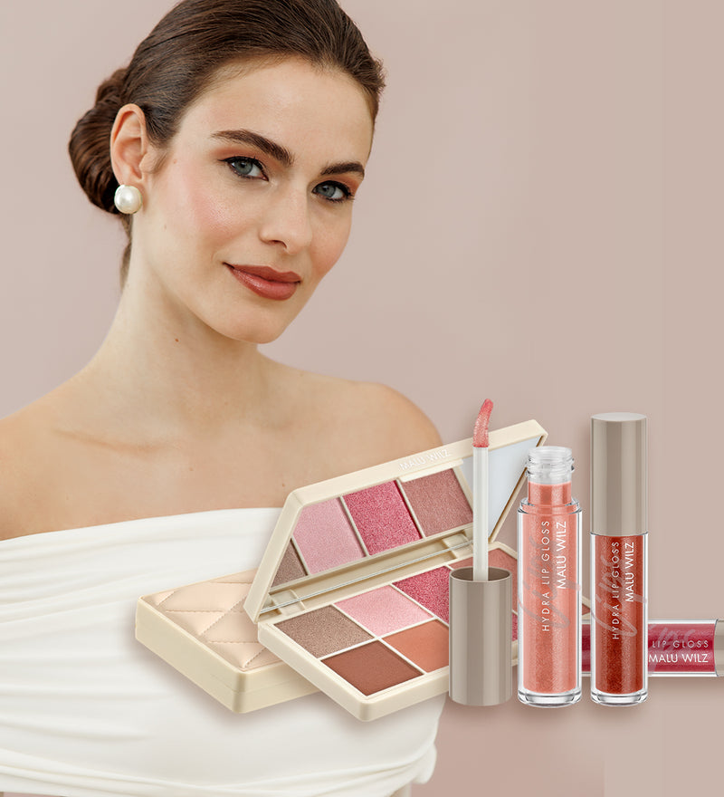 SIMPLY ELEGANT Make-up Kollektion von MALU WILZ mit Eye + Face Palette und Hydra Lip Gloss