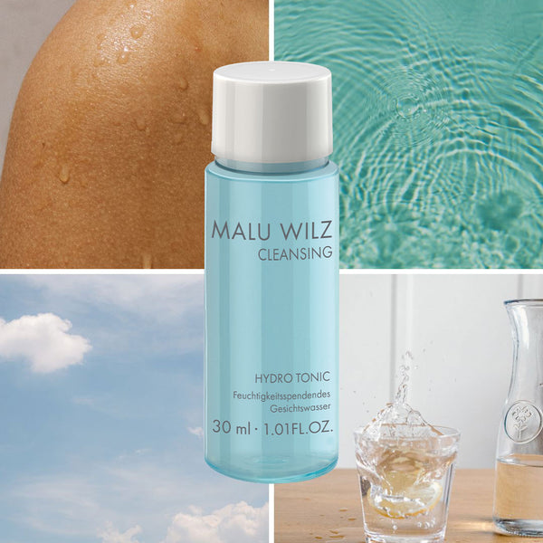 MALU WILZ Cleansing Hydro Tonic (30 ml) – Feuchtigkeitsspendendes Gesichtswasser vor erfrischenden Wassermotiven