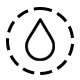 Icon Tropfen in einem gestrichelten Kreis
